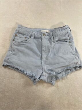 Aritzia Talula High-Rise Denim Cutoff Shorts Light Blue Wash Size 26